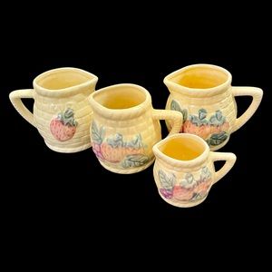 Vintage Fruit-Themed Ceramic Measuring Cups - 4 Pc